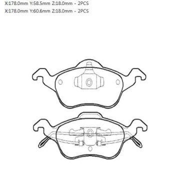 Колодки тормозные дисковые FORD FOCUS I 98-04 передние к-т <b>HSB HP5120</b>-1