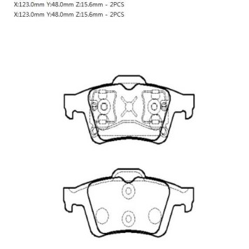 Колодки тормозные дисковые задн MAZDA: 3 04-  FORD Focus 03.10-  SAAB 9-3 02.9-03.12  подходит для VOLVO S40?, V50 04.1-  NISSAN Primera(P12, WP12) 02.3- <b>HSB HP5142</b>-1