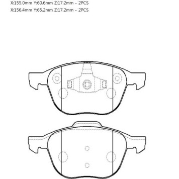 Колодки тормозные дисковые передн FORD: FOCUS C-MAX 03-07, FOCUS 04-07  MAZDA: 3 03-09, 5 05-07  подходит для VOLVO: C30 06-08, C70 06-09, S40 04-08, V50 04-08 <b>HSB HP5143</b>-1