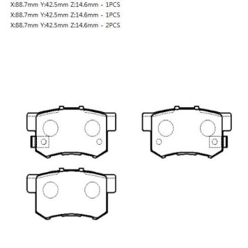 Колодки тормозные дисковые задн HONDA: ACCORD 90-05, CIVIC 01-05, CR-V 02-05 _ ACURA: TL 99-06 <b>HSB HP5164</b>-1