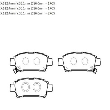 Колодки тормозные дисковые задн TOYOTA: AVENSIS VERSO 05-, SIENNA 03-10, PREVIA 00- <b>HSB HP5207</b>-1
