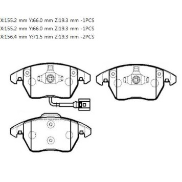 Колодки тормозные дисковые AUDA: A3 1.9TDI 03- <b>HSB HP8002</b>-1