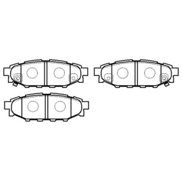 Колодки тормозные дисковые задн SUBARU: FORESTER 08 - , IMPREZA наклонная rяя часть 08 - , LEGACY IV 03 - , LEGACY IV универсал 03 - , OUTBACK 03 - <b>HSB HP8433</b>