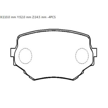 Колодки тормозные SUZUKI Grand Vitara (-98) (4шт.) <b>HSB HP8452</b>-1