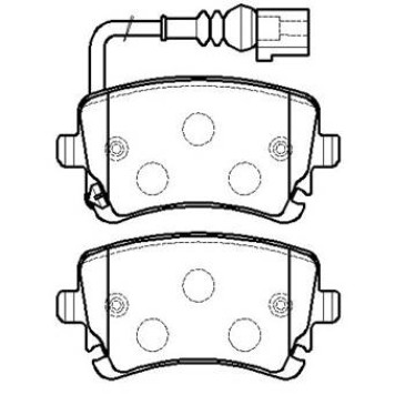 Колодки тормозные VW T5 (03-),Multivan (03-) задние (с датчиком) (4шт.) <b>HSB HP8543</b>
