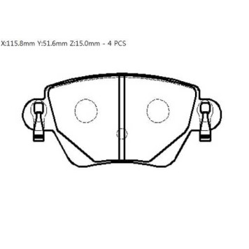 Колодки тормозные FORD Mondeo 3 (00-07) подходит для Jaguar X-Type (03-) RENAULT Kangoo (02-) задние (4шт.) <b>HSB HP9507</b>-1