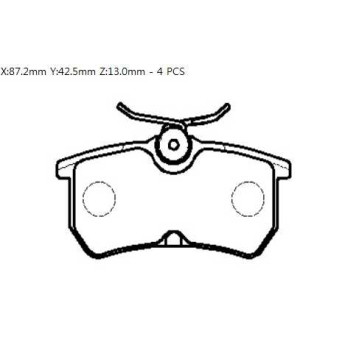 Колодки тормозные FORD Focus (98-05) задние (4шт.) <b>HSB HP9515</b>-1