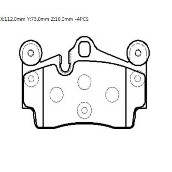 Колодки торм. ( №1 в корее) AUDI Q7VOLKSWAGEN TOUAREG 03>PORSCHE CAYENNE 03> задние к-т <b>HSB HP9662</b>-1
