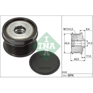 Шкив генератора SUBARU LEGASY V 2.0i <b>INA 535031610</b>