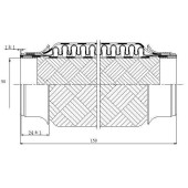 Гофра глушителя (виброкомпенсатор) 50х150мм трехслойная Innerbraid JD JPP0005