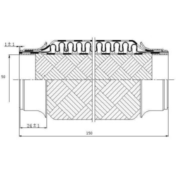 Гофра глушителя (виброкомпенсатор) 50х150мм трехслойная Innerbraid JD JPP0005