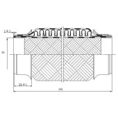 Гофра глушителя (виброкомпенсатор) 50х230мм трехслойная Innerbraid JD JPP0007
