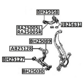 Сайлентблок рычага нижн задн правый с кроншт MAZDA 6 GH <b>JIKIU AB25128</b>-1