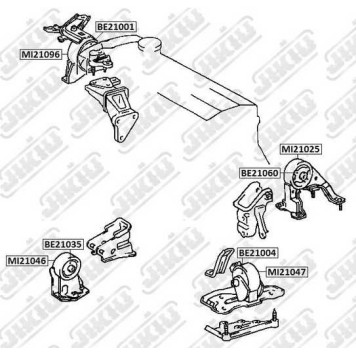 Катридж опоры двигателя TOYOTA AVENSIS T22, CALDINA 92-02 <b>JIKIU BE21001</b>-1