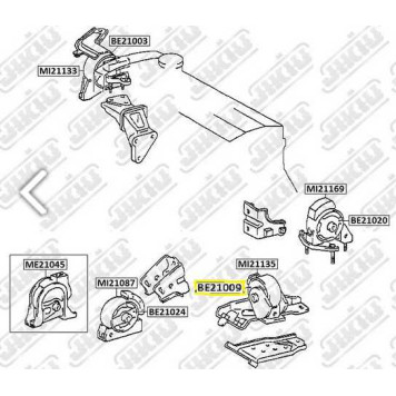Катридж опоры двигателя TOYOTA Caldina CT196 Jan 92~Jan 2 <b>JIKIU BE21009</b>-1