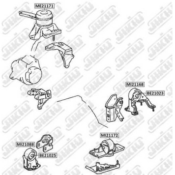 Катридж передн опоры двигателя TOYOTA CAMRY 90-98, CARINA E 92-97 AT <b>JIKIU BE21025</b>-1