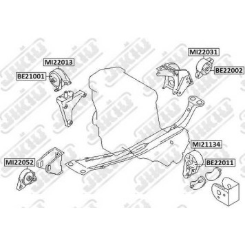 Зам на H катридж опоры двигателя правый NISSAN PRIMERA P11 RHD <b>JIKIU BE22001</b>-1