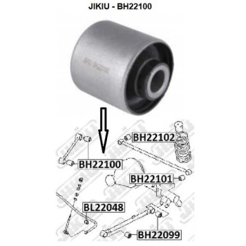 Сайлентблок NISSAN Patrol Y61 Jan 97~Jan 6 <b>JIKIU BH22100</b>