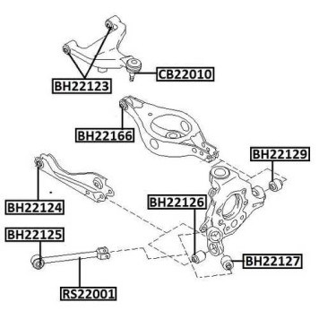 Сайлентблок задн подвески NISSAN TEANA 03-13 <b>JIKIU BH22124</b>-1