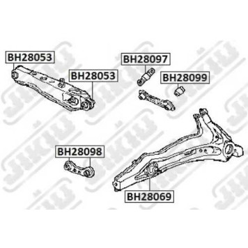 Сайлентблок задн подвески HONDA CR-V 95-01, CIVIC 87-98 <b>JIKIU BH28053</b>