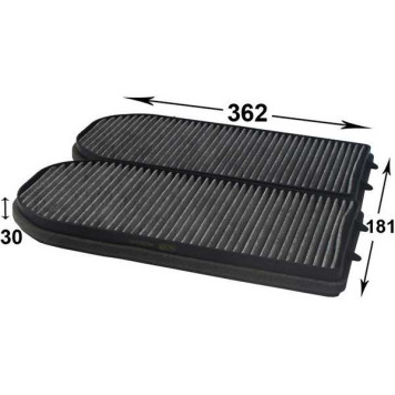 Фильтр салонный угольный (комплект из 2-х шт) <b>JS ASAKASHI AC0024CSET</b>