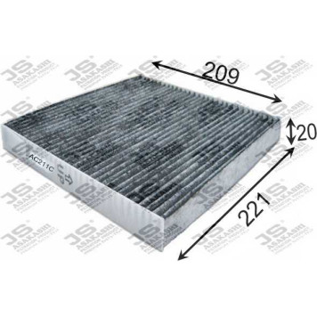 Фильтр салонный угольный <b>JS ASAKASHI AC211C</b>