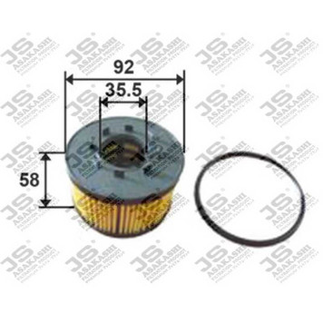 Фильтр масляный (элемент) <b>JS ASAKASHI OE0004</b>
