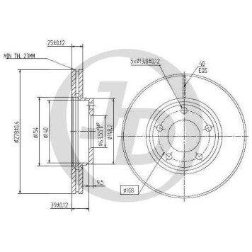 Диск тормозной передний DF4465 (278x25) 5 отв <b>JUST DRIVE JBD0015</b>