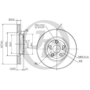 Диск тормозной передний DF4416 (277x26) 5 отв <b>JUST DRIVE JBD0032</b>