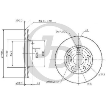 Диск тормозной передний DF4161 (275x25) 5 отв <b>JUST DRIVE JBD0036</b>