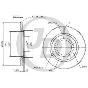 Диск тормозной передний DF4156 (310x22) 5 отв <b>JUST DRIVE JBD0042</b>