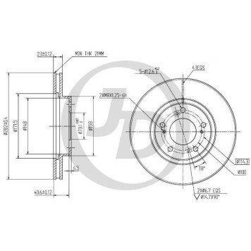 Диск тормозной передний DF4028 (282x23) 5 отв <b>JUST DRIVE JBD0043</b>