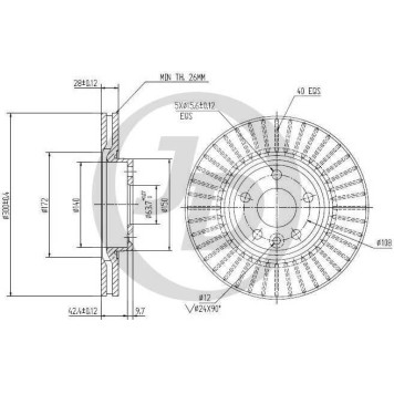 Диск тормозной передний DF4850S (300x28) 5 отв <b>JUST DRIVE JBD0048</b>