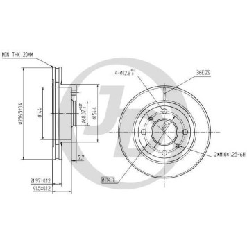 Диск тормозной передний DF2591 (257x22) 4 отв <b>JUST DRIVE JBD0050</b>