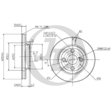 Диск тормозной передний DF4403 (255x25) 4 отв <b>JUST DRIVE JBD0051</b>