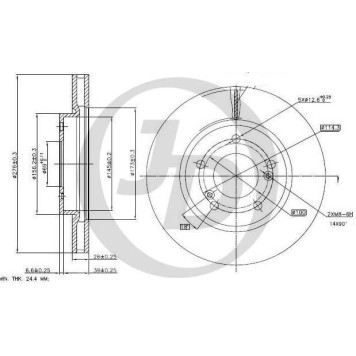 Диск тормозной передний DF7252 (275,9x26) 5 отв <b>JUST DRIVE JBD0063</b>