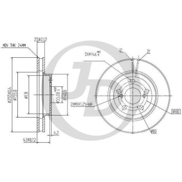 Диск тормозной передний DF4877 (255x25) 5 отв <b>JUST DRIVE JBD0067</b>