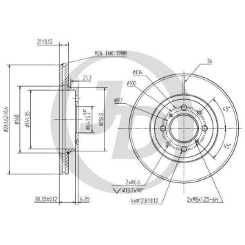 Диск тормозной передний DF3021 (262x21) 4 отв <b>JUST DRIVE JBD0073</b>