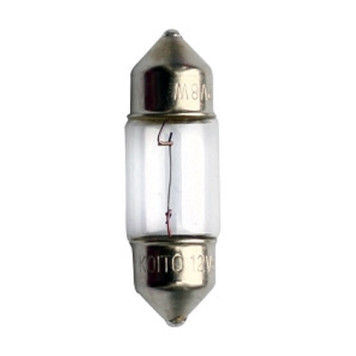 Лампа 12V 10W KOITO 2254, T10x31 двухцокольная, 28,5мм