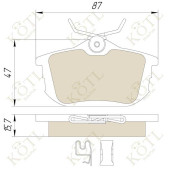 Колодки тормозные MITSUBISHI COLT 04>/SMART FORFOUR 05>/ S40/V40 задние <b>KOTL 1314KT</b>