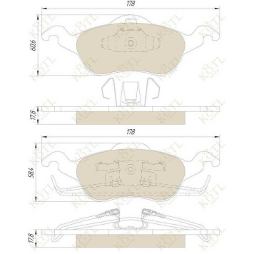 Колодки тормозные FORD FOCUS 98>05 передние <b>KOTL 1358KT</b>