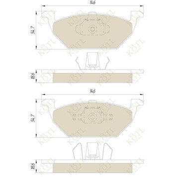 Колодки тормозные AUDI A3 >03/VW G4/G5/SKODA OCTAVIA 1.4/1.6/1.9D передние <b>KOTL 1386KT</b>-2