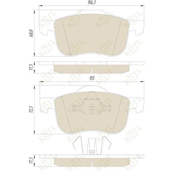Колодки тормозные S60/S70/S80/V70/XC70 00- передние <b>KOTL 1388KT</b>-2