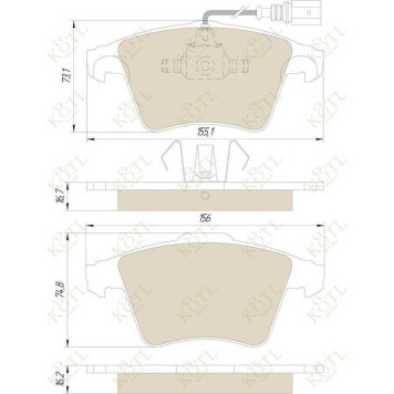 Колодки тормозные VOLKSWAGEN T5/MULTIVAN 03> R17 передние <b>KOTL 1556KT</b>