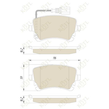 Колодки тормозные VOLKSWAGEN T5 03>/MULTIVAN 03> с датчиком задние <b>KOTL 1557KT</b>-2
