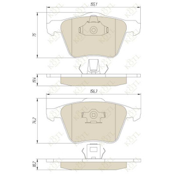 Колодки тормозные XC90 02> передние <b>KOTL 1565KT</b>-1