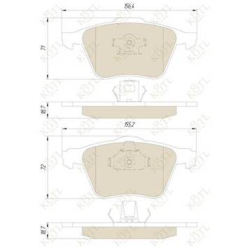 Колодки тормозные S60/V70/S80/XC70/XC90 98- передние <b>KOTL 1576KT</b>