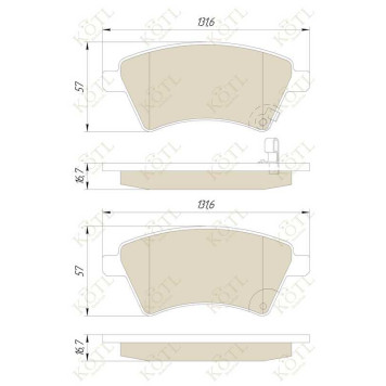 Колодки тормозные дисковые <b>KOTL 1673KT</b>-1