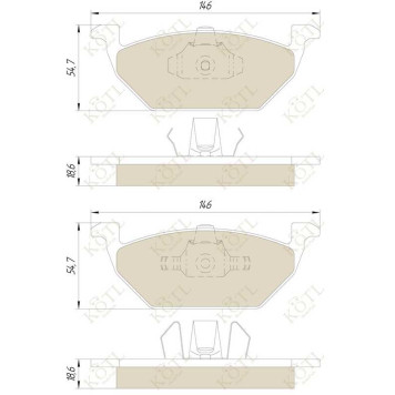 Колодки тормозные AUDI A3 97>/VW G4/SKODA OCTAVIA 97>09 1.4/1.6/1.8 передние <b>KOTL 1984KT</b>