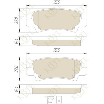 Колодки тормозные TOYOTA COROLLA (E12) 02>06 с датчиком задние <b>KOTL 3289KT</b>-1